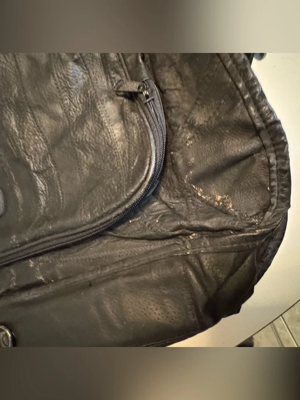 Vintage Aged Classic Black Vegan Leather Garment Duffel Bag for Men